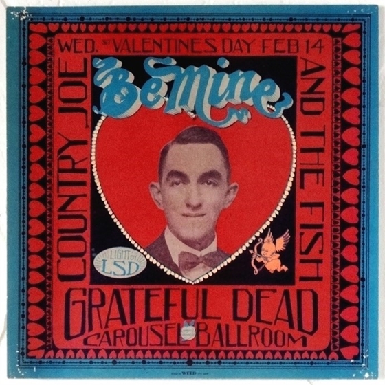 Concertposterauction.com - Grateful Dead Carousel Ballroom "Be Mine"  Valentine's Day 1968 AOR 2.174 Poster